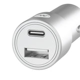 Pro Series 42W 2-Port USB-A & USB-C Car Charger - Silver & White