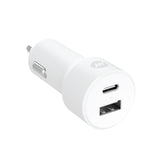 Pro Series 32W 2-Port USB-A & USB-C Car Charger - White