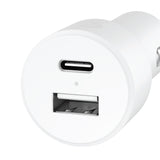 Pro Series 32W 2-Port USB-A & USB-C Car Charger - White