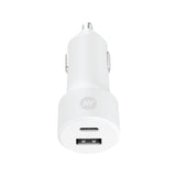 Pro Series 32W 2-Port USB-A & USB-C Car Charger - White