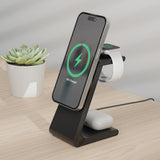3-in-1 Magnetic Wireless Charger - Black