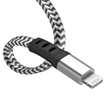 6ft Flat Nylon Braided Lightning Cable - Slate / Silver