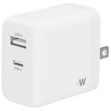 45W 2-Port USB-C / USB-A  Home Charger with 6' USB-C to USB-C Cable