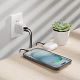 45W 2-Port USB-C / USB-A  Home Charger with 6' USB-C to USB-C Cable