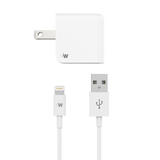 Just Wireless Single USB Wall Charger with 5ft Lightning Cable - 12 Watts / 2.4 Amps of Power - Compatible with all Apple Devices - Folding Prongs for Easy Storage - Ultra Strength Connector Joints - Apple MFI Certified - Includes 5ft Lightning Cable