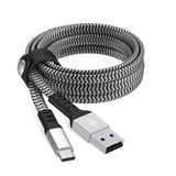 Just Wireless 6ft Nylon Braided Flat USB-C Cable - USB-C to USB-A Connection - 6ft Length for Extended Reach - Durable Nylon Braided Construction - Resistant to Tangling and Fraying - High-Quality Materials for Long-Lasting Use - Reliable and Fast Data Transfer - Supports Fast Charging Capabilities - Universal Compatibility with USB-C Devices - Reinforced Connector Joints for Added Strength - Stylish and Sleek Design