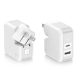 Just Wireless Phone & Laptop Charger - Quick and Powerful Wall Charger - Delivers 45 Watts of Power - Dual Charge with USB-C and USB-A Ports - Supports Power Delivery - Rotating Prongs for Easy Plug Management - Features GaN Technology - Power Delivery Charges a Smartphone up to 50% in 30 Minutes - Charge Your Laptop - Includes Hard Shell Case