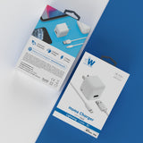 Just Wireless Single USB Wall Charger with 5ft Lightning Cable - 12 Watts / 2.4 Amps of Power - Compatible with all Apple Devices - Folding Prongs for Easy Storage - Ultra Strength Connector Joints - Apple MFI Certified - Includes 5ft Lightning Cable