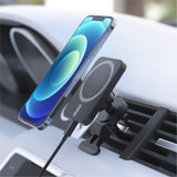 Just Wireless Magnetic MagSafe® Compatible Car Mount 15W Charging - Easy and Secure Magnetic Mounting - Compatible with MagSafe® Technology - Reliable 15W Wireless Charging - Convenient Hands-Free Operation - 360º Rotation for Flexible Positioning - Strong Magnetic Grip for Stability - Securely Holds Your Device in Place - Compatible with Most Car Vents - Sleek and Compact Design - Quick and Effortless Installation
