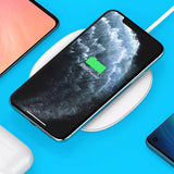 Just Wireless 10W Qi Wireless Charging Pad. 10W fast wireless charging. Compatible with Qi-enabled devices. Wall adapter included for convenience. Sleek and compact design. Provides efficient and reliable charging. Overheating protection for safety.