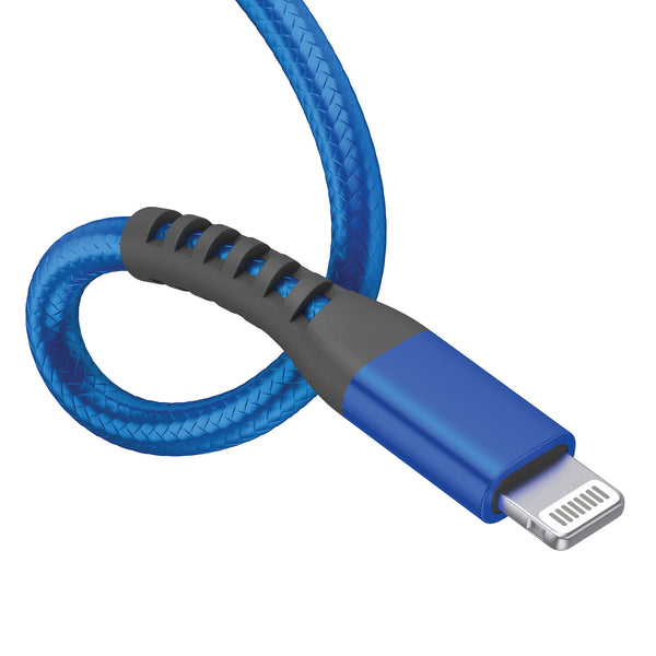 Just Wireless 6ft Kevlar Lightning Nylon Braided Cable - Superior Strength with Kevlar Reinforcement - 200,000 Bend Tested Durability - 35X Stronger, 12X More Durable - Withstands up to 175 lbs - Enhanced Strain Relief Design - High-Speed Data Transfer Support - Apple MFi Certified Compatibility - Flexible 6ft Length - Includes Cable Management Strap