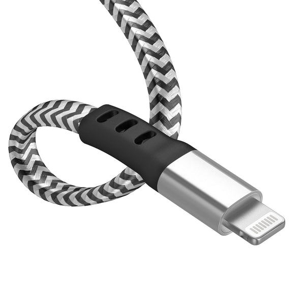 Just Wireless 6ft Flat Nylon Braided Lightning to USB-C Charging Cable - MFi Certified - Supports Fast Charging and Data Transfer - Compatible with All Lightning and USB-C Devices - Durable Nylon Braided Construction - Enhanced Strain Relief - Ultra-Strength Connectors - Tangle-Free and Easy to Manage - Stylish and Sleek Design - Reliable and High-Quality Performance