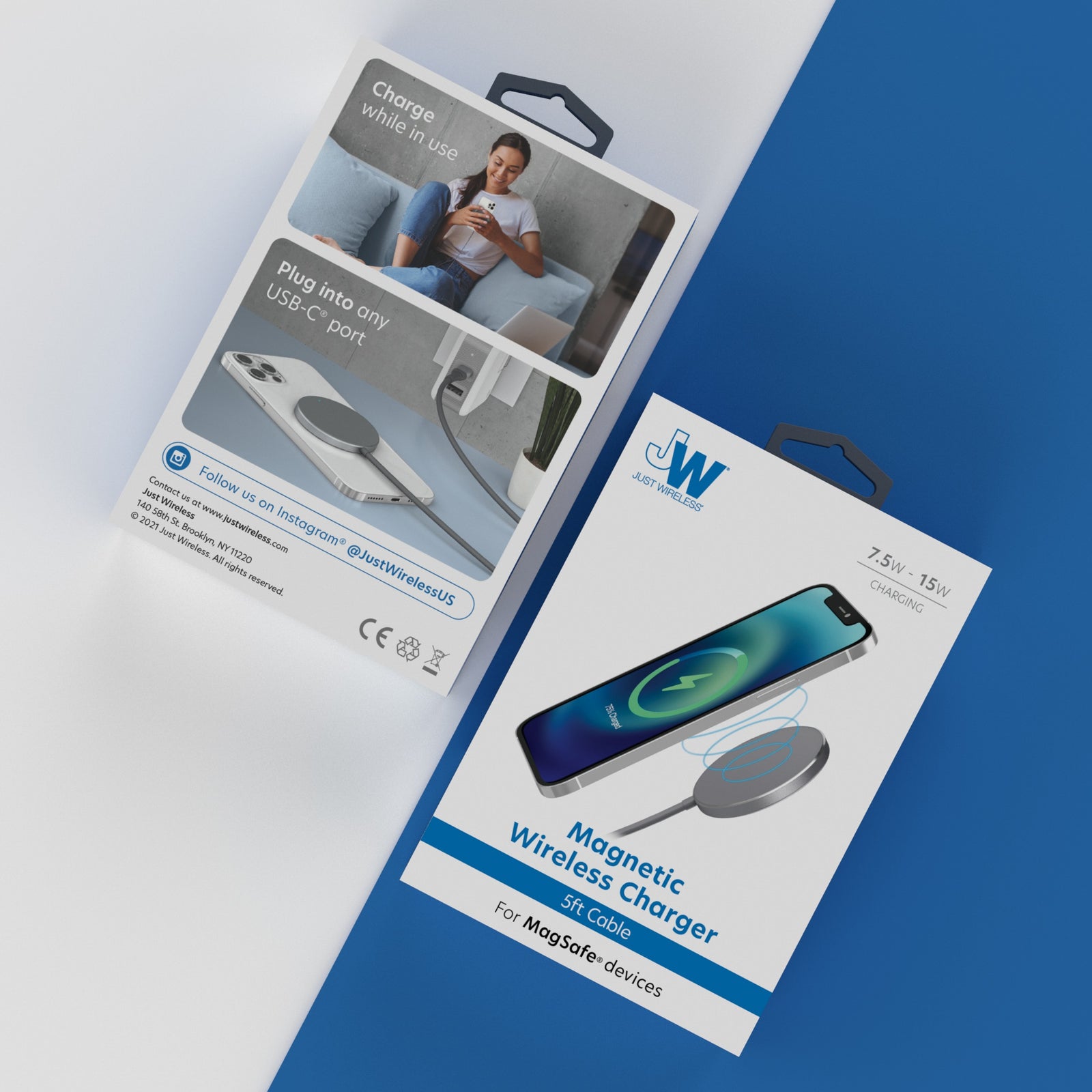 Wireless Magnetic Charger - Gray Just Wireless