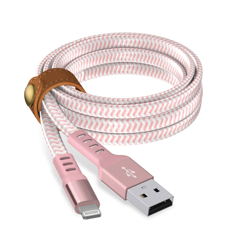 Just Wireless 6ft Flat Nylon Braided Lightning Cable - MFi Certified - Supports Charging and Syncing - Compatible with All Lightning Devices - Durable Nylon Braided Construction - Enhanced Strain Relief - Ultra-Strength Connectors - Tangle-Free and Easy to Manage - Stylish and Sleek Design - Reliable and High-Quality Performance