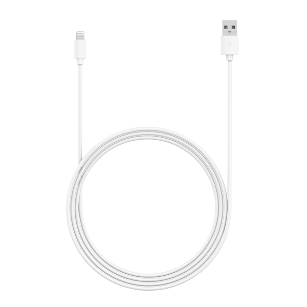 "Just Wireless 10ft Apple Lightning Cable. Extra long 10ft Apple Lightning cable. Charges and syncs Apple devices. Ultra-strong connector joints. Apple MFi certified. High-quality and durable construction. Compatible with various Apple devices. Fast and reliable data transfer. Convenient length for flexibility. Tangle-free design. Ensures safe and stable charging