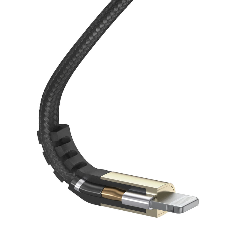 Just Wireless 6ft Flat Nylon Braided Lightning Cable - MFi Certified - Supports Charging and Syncing - Compatible with All Lightning Devices - Durable Nylon Braided Construction - Enhanced Strain Relief - Ultra-Strength Connectors - Tangle-Free and Easy to Manage - Stylish and Sleek Design - Reliable and High-Quality Performance
