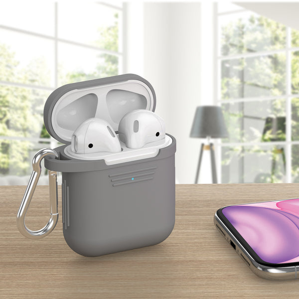 Just Wireless Protective Case for Apple® AirPods® - Max Protection for Series 1 and Series 2 AirPods® - Wireless Charging Compatible - Made of Super-Strong Silicone - Shockproof - Scratch-Resistant