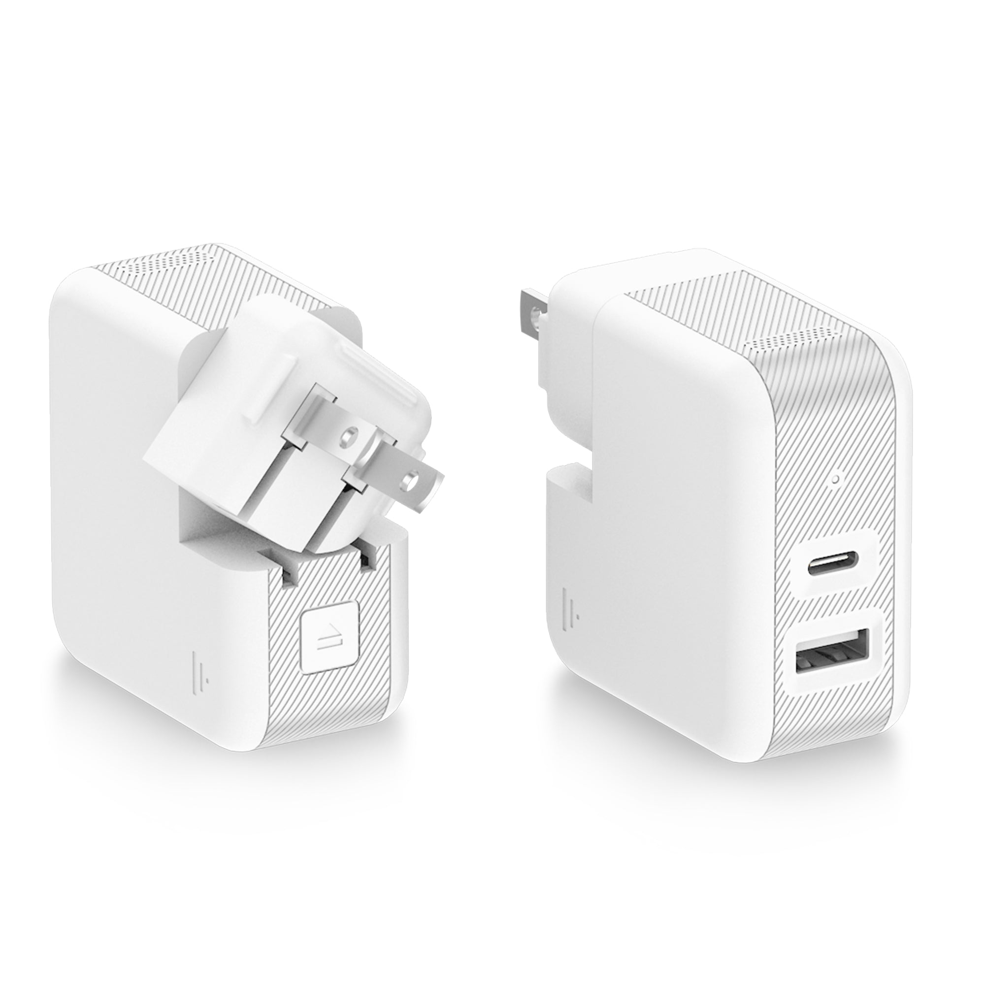 Just Wireless Phone & Laptop Charger - Quick and Powerful Wall Charger - Delivers 45 Watts of Power - Dual Charge with USB-C and USB-A Ports - Supports Power Delivery - Rotating Prongs for Easy Plug Management - Features GaN Technology - Power Delivery Charges a Smartphone up to 50% in 30 Minutes - Charge Your Laptop - Includes Hard Shell Case