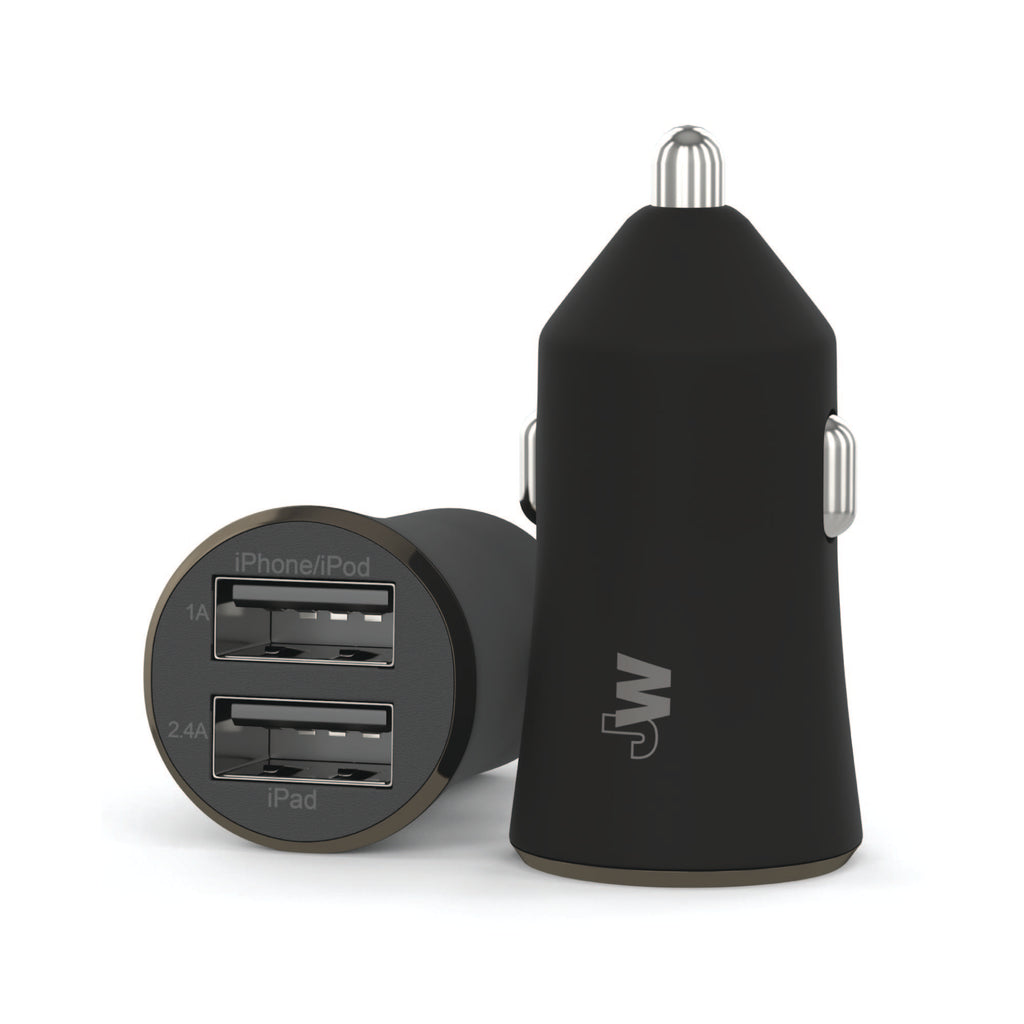 2.4A/12W 2-Port USB-A Car Charger with 6ft TPU Micro USB to USB-A Cabl Just  Wireless
