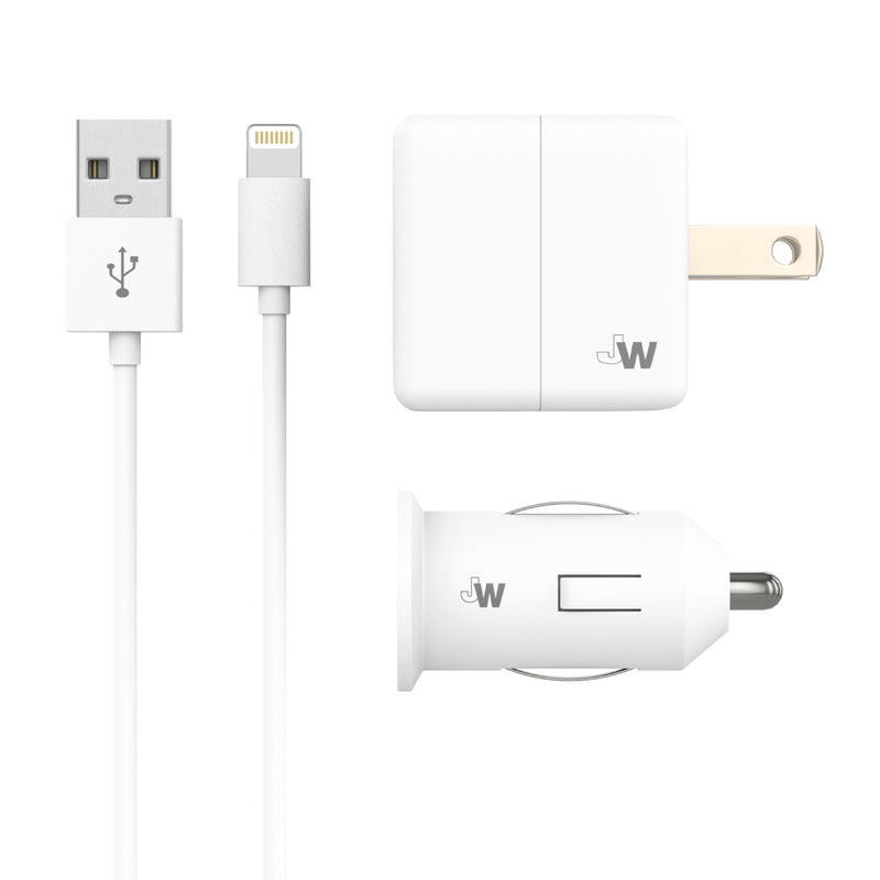 Single USB Car & Wall Charger with 5ft Apple Lightning Cable Just Wireless