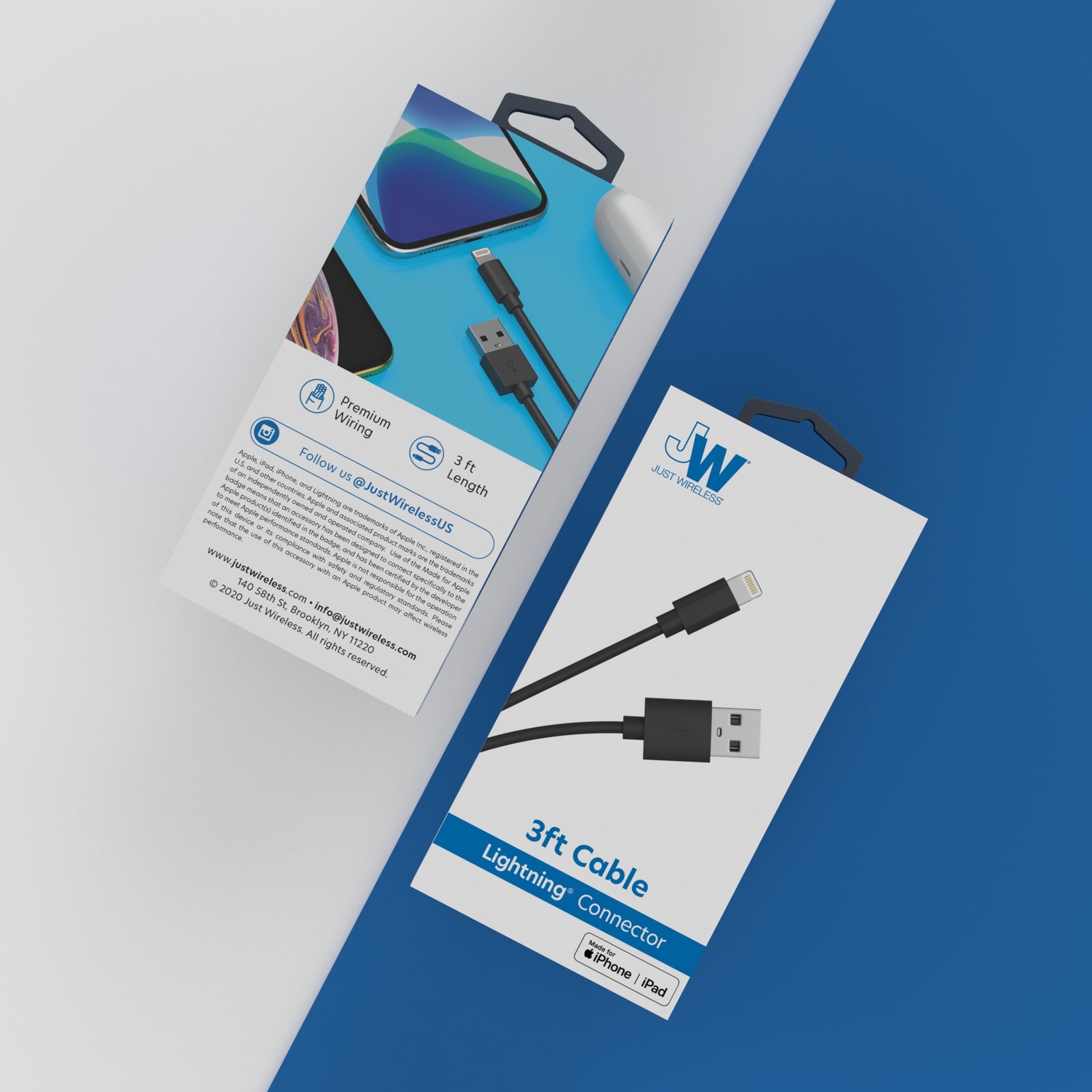 3ft Apple Lightning Cable - Black Just Wireless