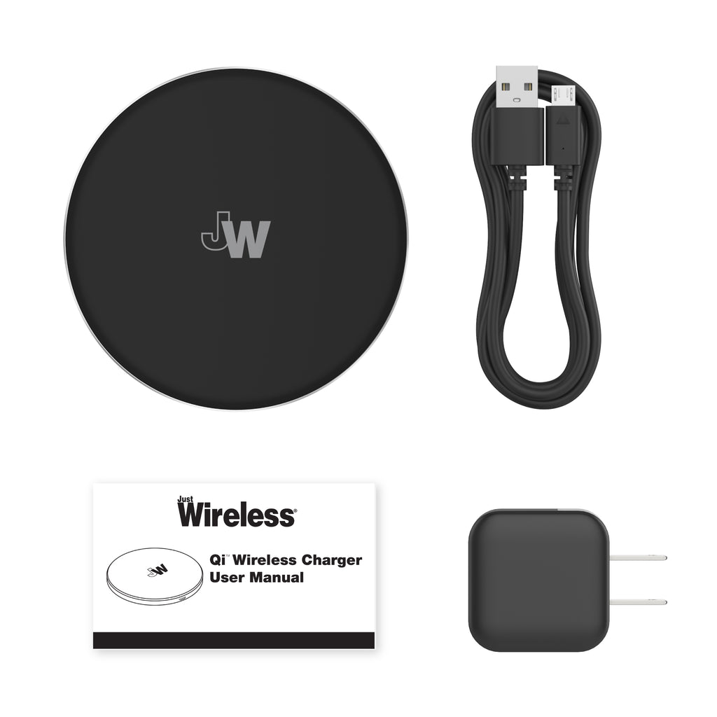 2pk 5W Qi Wireless Charging Pads (with Wall Adapters) - Black Just Wireless