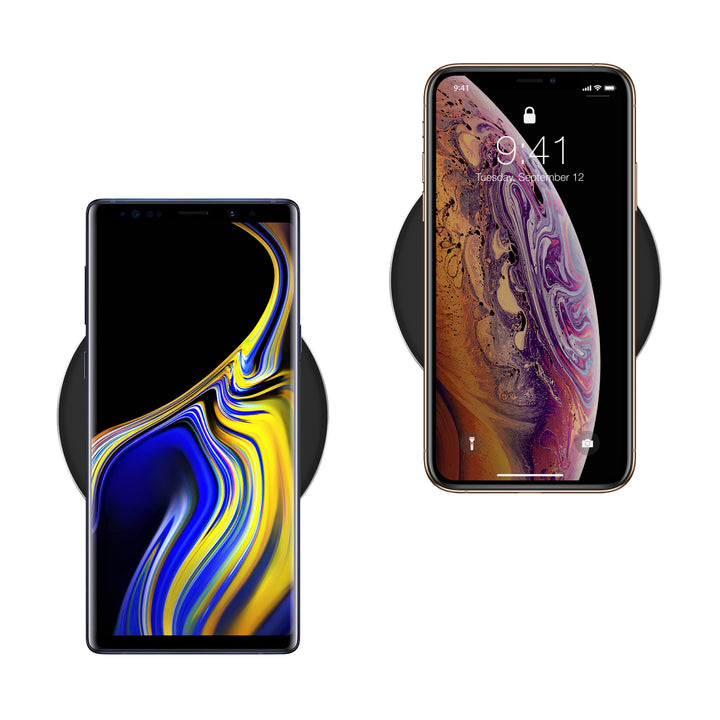 Just Wireless 2pk 5W Qi Wireless Charging Pads - Dual Pack with Wall Adapters. Qi-Certified for Reliable Performance. Compatible with All Qi-Enabled Devices. Hassle-Free Case-Friendly Design