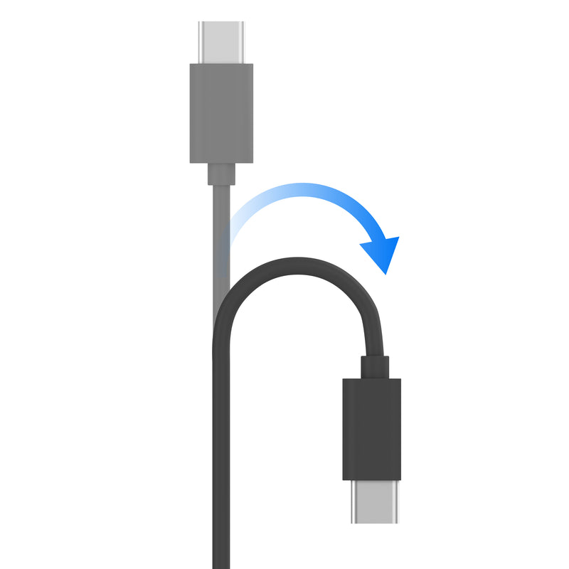 12ft USB-C to USB-C PVC Cable - White Just Wireless