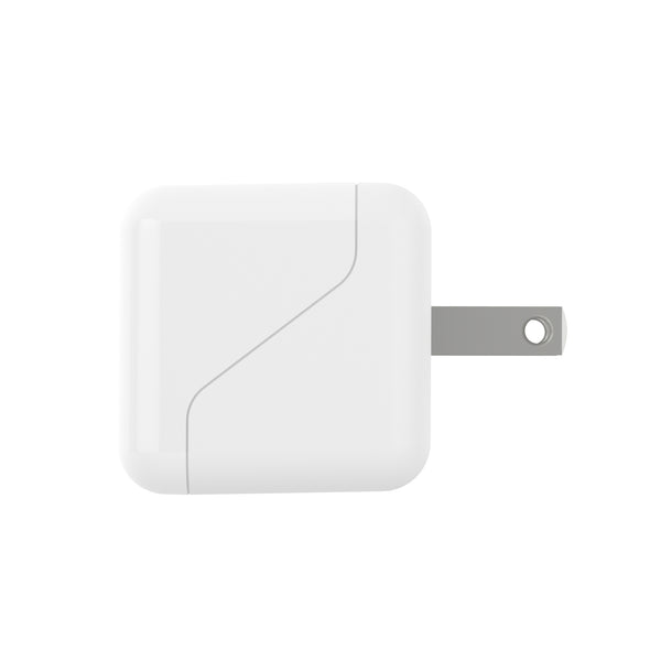 Dual Port USB-A and USB-C Wall Charger - White Just Wireless