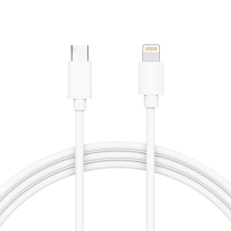 6ft Lightning to USB-C PVC Cable - White Just Wireless