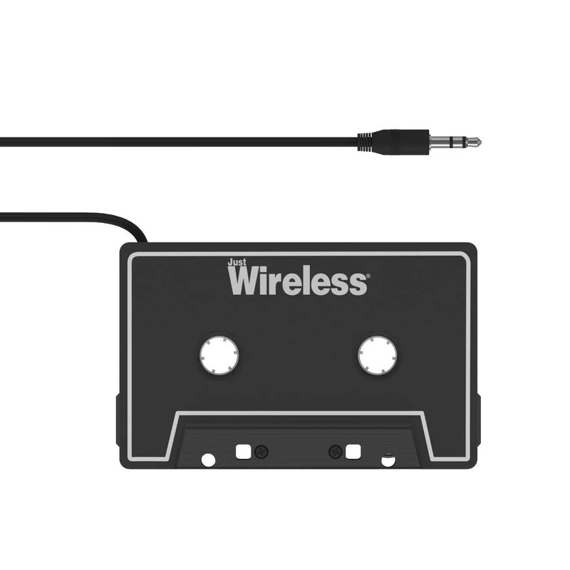 Just Wireless Cassette to 3.5mm Auxiliary Audio Adapter - Connect Portable Devices to Car Cassette Players - Superior Audio Quality and Clarity - Universal Compatibility with 3.5mm Devices - Convenient and Easy to Use - Durable and Long-Lasting Construction - Coiled Wire for Flexible Length - No Batteries or External Power Required - Compact and Portable Design - Enhances Car Audio Experience - Allows for Hands-Free Listening