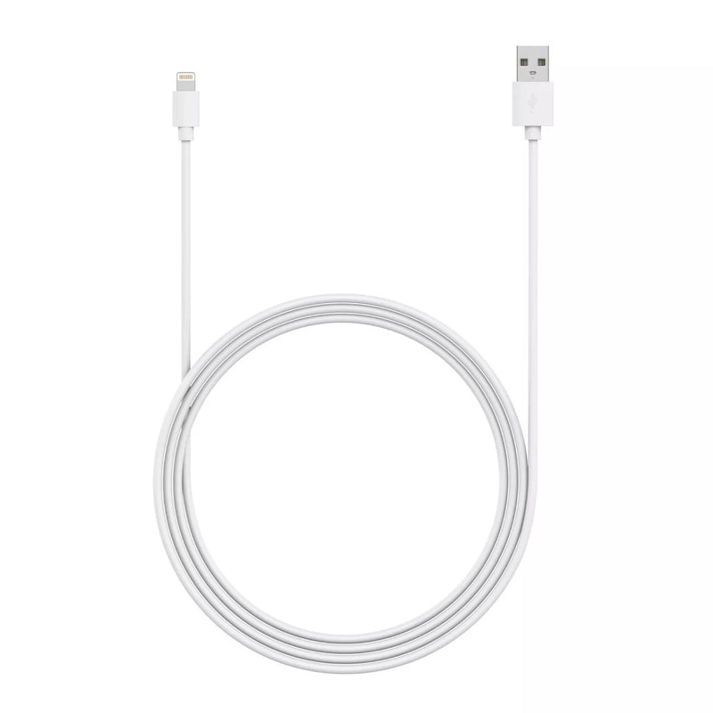 Just Wireless 6ft Lightning to USB-A Cable - Extra-Long Length for Versatile Use - Ultra-Strong Connector Joints - Apple MFi Certified - High-Speed Charging and Data Transfer - Durable and Long-Lasting Design - Universal Compatibility with Lightning Devices - Tangle-Free and Flexible Cable - Convenient Length for Various Uses - Reliable and Secure Connection