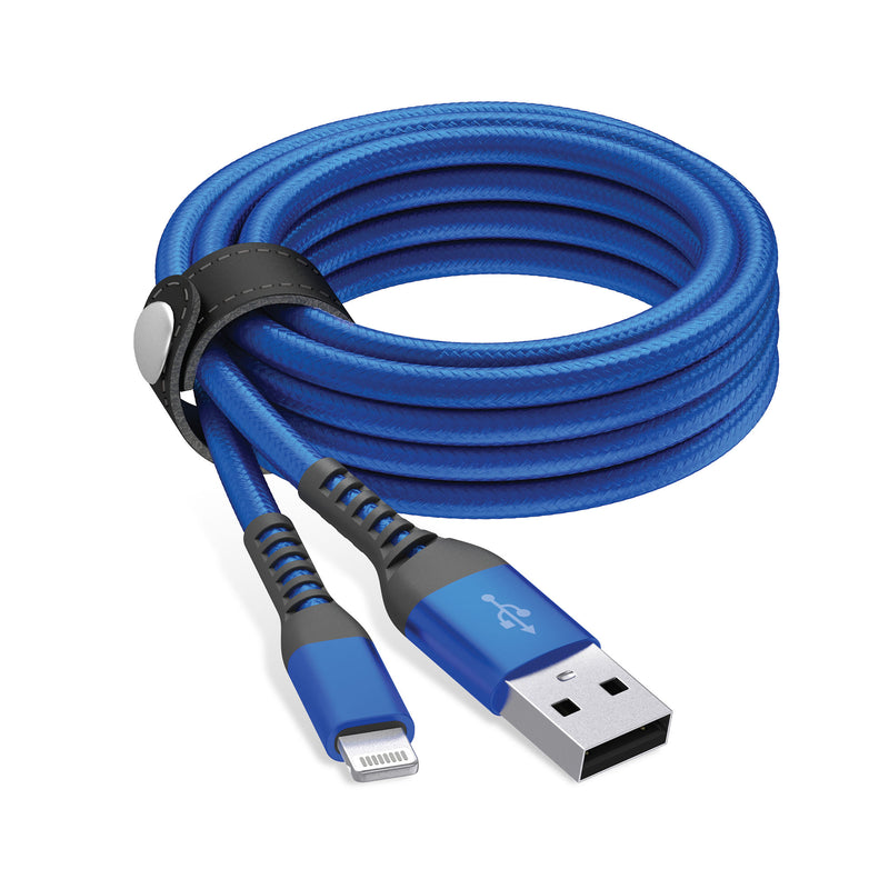 Just Wireless 6ft Kevlar Lightning Nylon Braided Cable - Superior Strength with Kevlar Reinforcement - 200,000 Bend Tested Durability - 35X Stronger, 12X More Durable - Withstands up to 175 lbs - Enhanced Strain Relief Design - High-Speed Data Transfer Support - Apple MFi Certified Compatibility - Flexible 6ft Length - Includes Cable Management Strap