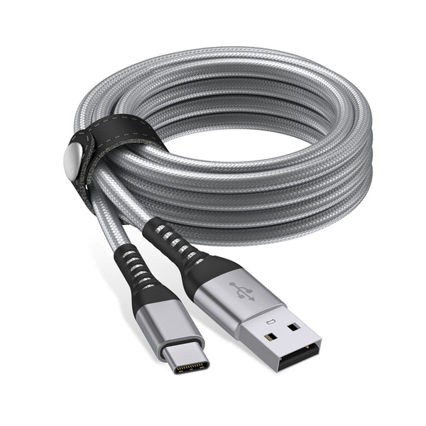 Just Wireless 6ft Kevlar USB-C Nylon Braided Cable - Kevlar Reinforced for Exceptional Strength - 200,000 Bend Tested Durability - 35X Stronger, 12X More Durable - Withstands up to 175 lbs - Enhanced Strain Relief Design - High-Speed Data Transfer Support - USB-C Compatibility - Flexible 6ft Length - Nylon Braided for Added Durability - Includes Cable Management Strap