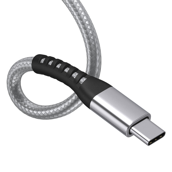 Just Wireless 6ft Kevlar USB-C Nylon Braided Cable - Kevlar Reinforced for Exceptional Strength - 200,000 Bend Tested Durability - 35X Stronger, 12X More Durable - Withstands up to 175 lbs - Enhanced Strain Relief Design - High-Speed Data Transfer Support - USB-C Compatibility - Flexible 6ft Length - Nylon Braided for Added Durability - Includes Cable Management Strap