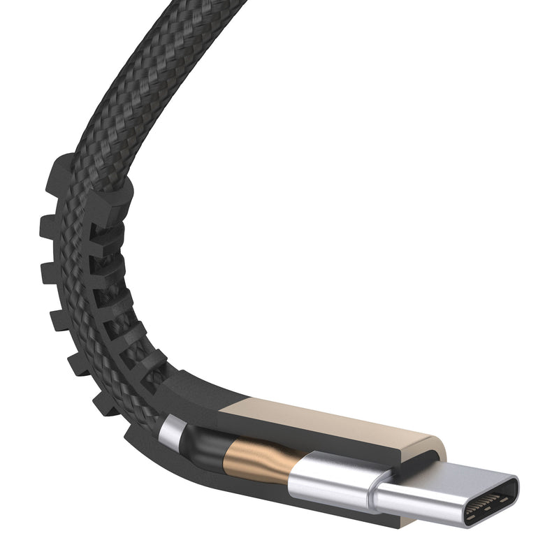 Just Wireless 6ft Kevlar USB-C Nylon Braided Cable - Kevlar Reinforced for Exceptional Strength - 200,000 Bend Tested Durability - 35X Stronger, 12X More Durable - Withstands up to 175 lbs - Enhanced Strain Relief Design - High-Speed Data Transfer Support - USB-C Compatibility - Flexible 6ft Length - Nylon Braided for Added Durability - Includes Cable Management Strap