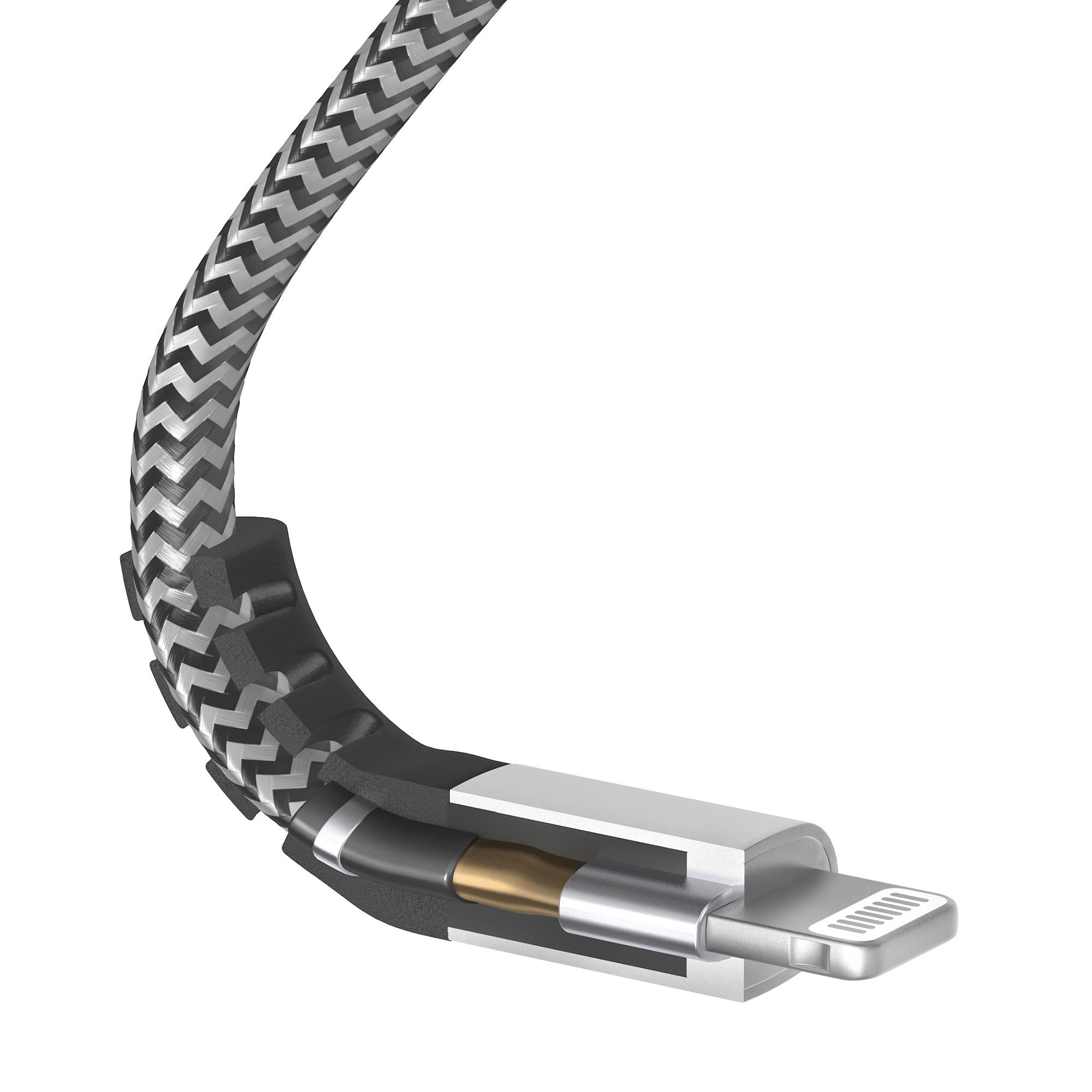 Just Wireless 6ft Flat Nylon Braided Lightning to USB-C Charging Cable - MFi Certified - Supports Fast Charging and Data Transfer - Compatible with All Lightning and USB-C Devices - Durable Nylon Braided Construction - Enhanced Strain Relief - Ultra-Strength Connectors - Tangle-Free and Easy to Manage - Stylish and Sleek Design - Reliable and High-Quality Performance