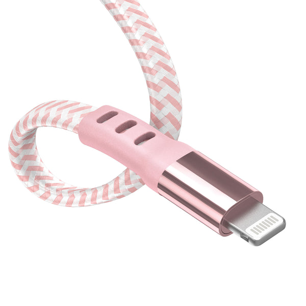 Just Wireless 6ft Flat Nylon Braided Lightning (PD) Charging Cable - Power Delivery (PD) for Fast Charging - MFi Certified - Compatible with All Lightning Devices - Durable Nylon Braided Construction - Enhanced Strain Relief - Ultra-Strength Connectors - Supports Data Syncing and Transfer - Tangle-Free and Easy to Manage - Stylish and Sleek Design