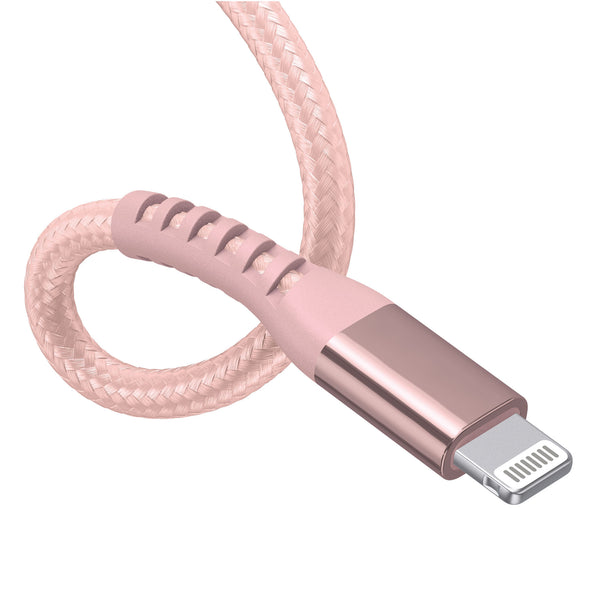 Just Wireless 6ft Kevlar Lightning (PD) Nylon Braided Cable - Kevlar Reinforced - Fast Charging with Power Delivery - 200,000 Bend Tested Durability - 35X Stronger, 12X More Durable - Withstands up to 175 lbs - Enhanced Strain Relief - High-Speed Data Transfer - Apple MFi Certified - 6ft Length - Includes Cable Management Strap